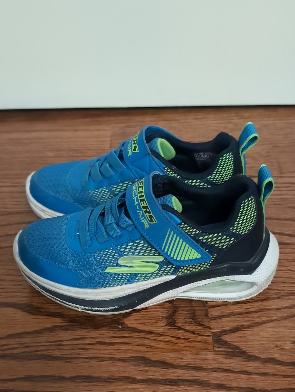 Skechers Blue with Lime Accent Kids' Sneaker